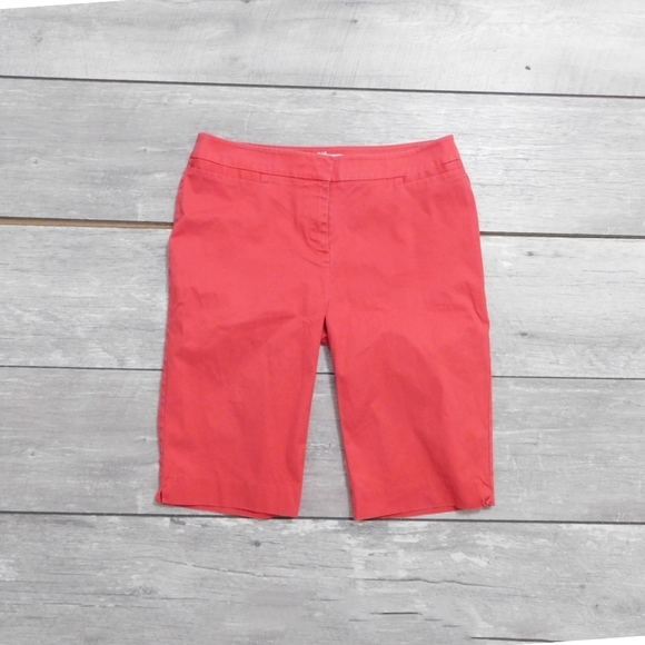 CHICO'S WMNS SZ S CTTN BURNT ORANGE BERMUDA SHORTS - Picture 3 of 4